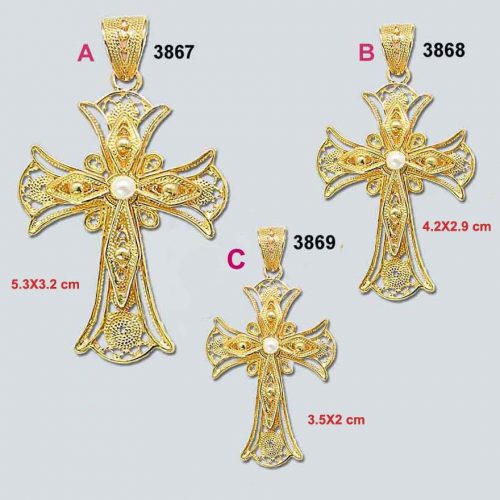 Byzantine Orthodox Filigree cross in 18K Gold, Greek Jewelry, Greek gold jewelry, Byzantine filigree Gold Crosses, Greek jewelry shop, Byzantine jewelry BYCR-KA-3869