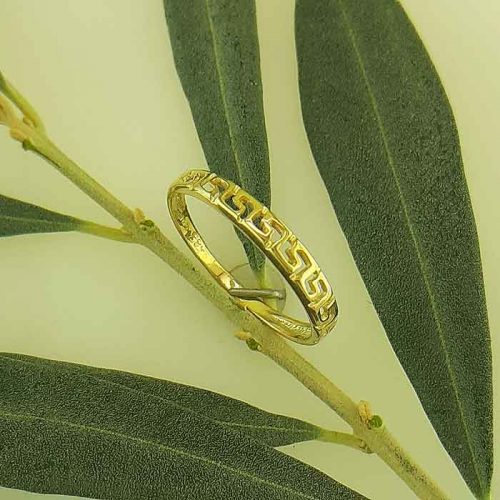 Greek key gold rings-Greek Jewelry-Meander ring-Greek gold rings-Greek jewellery