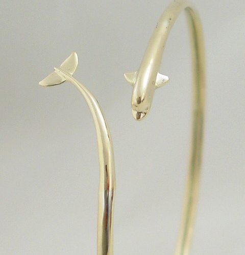 14k Gold Dolphin Bracelet Bangle