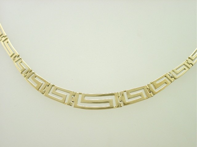 Greek Key necklaces, Greek gold necklaces, gold necklaces, Meander necklaces, Greek jewelry, 14K gold necklaces.