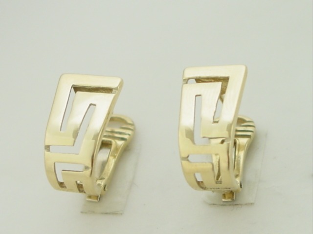 Greek Key earring-Meander earring-Greek Jewelry-Greek key gold earrings
