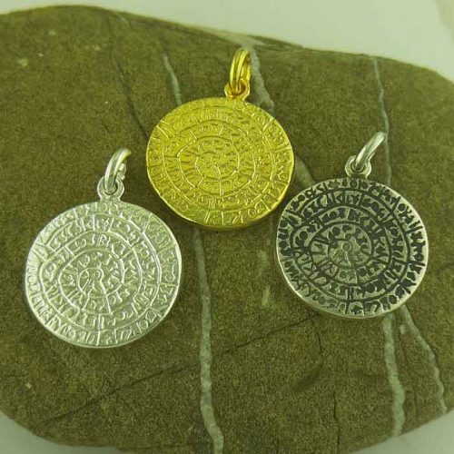 ancient greek silver coin pendants, phaistos disc coin pendant, Ancient Greek silver coin, ancient greek jewelry