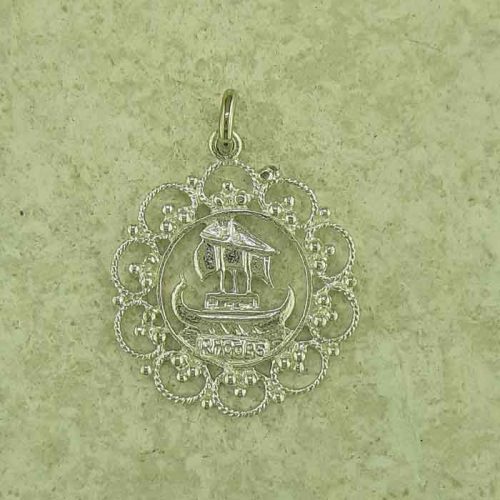 Ship of Lindos Rhodes pendant, Greek traditional filigree Rhodes jewelry gold plated & silver pendants, traditional Greek silver pendants, traditional Greek jewelry
