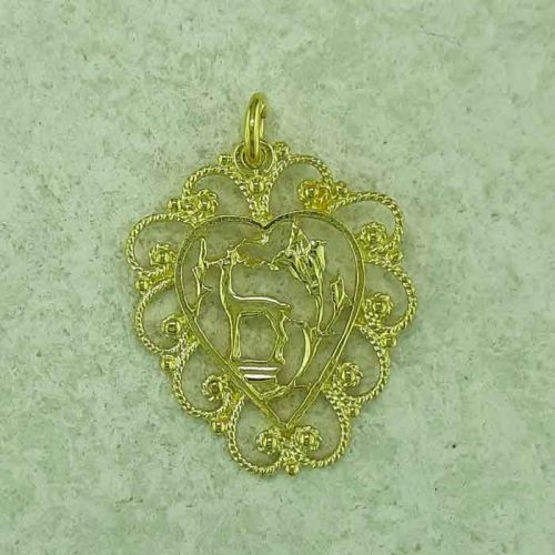 Traditional Rhodes filigree jewelry gold plated silver pendants of 
