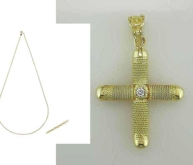 Orthodox Baptism Cross in 18K Gold -Byzantine Filigree Greek jewelry crosses